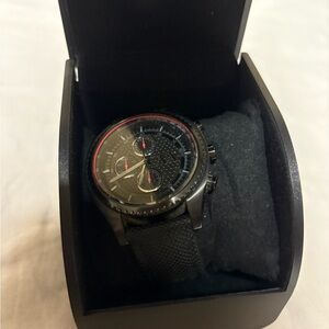 A/X Armani Exchange Black and Red Men's Watch